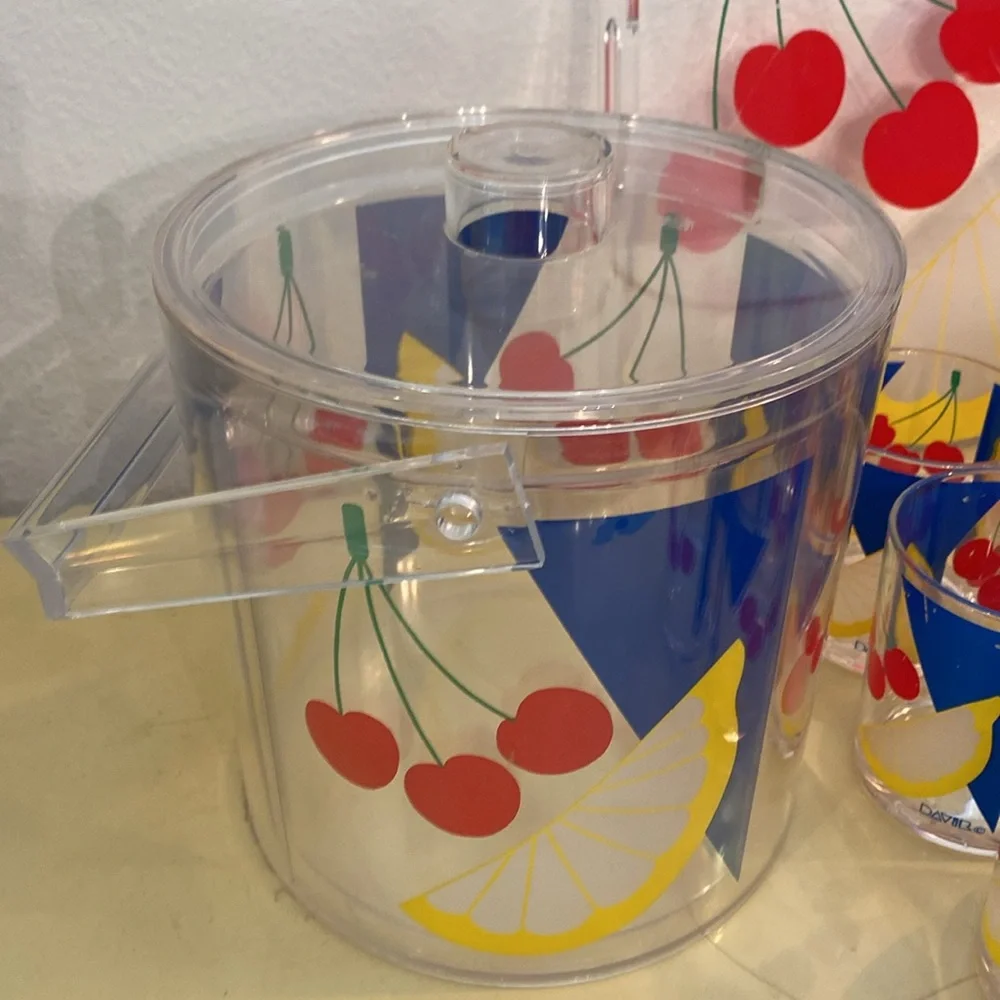 Acrylic‎ Bar Set includes Ice Bucket, Pitcher, Serving Tray & 12 Glasses.